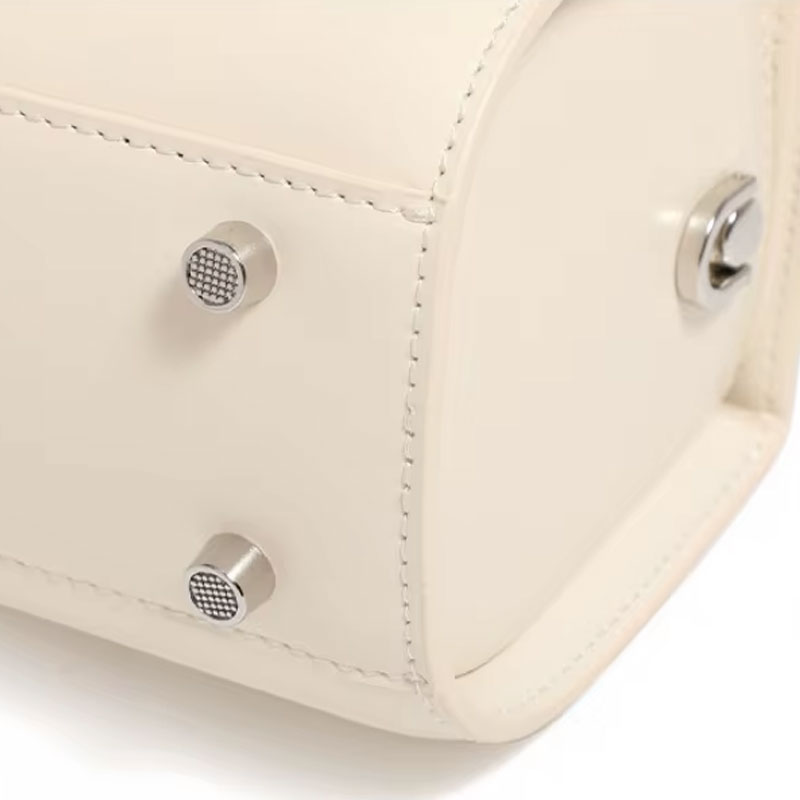 Sac A Main Bandouliere Mini Malle Margot Blanc Base Rivets
