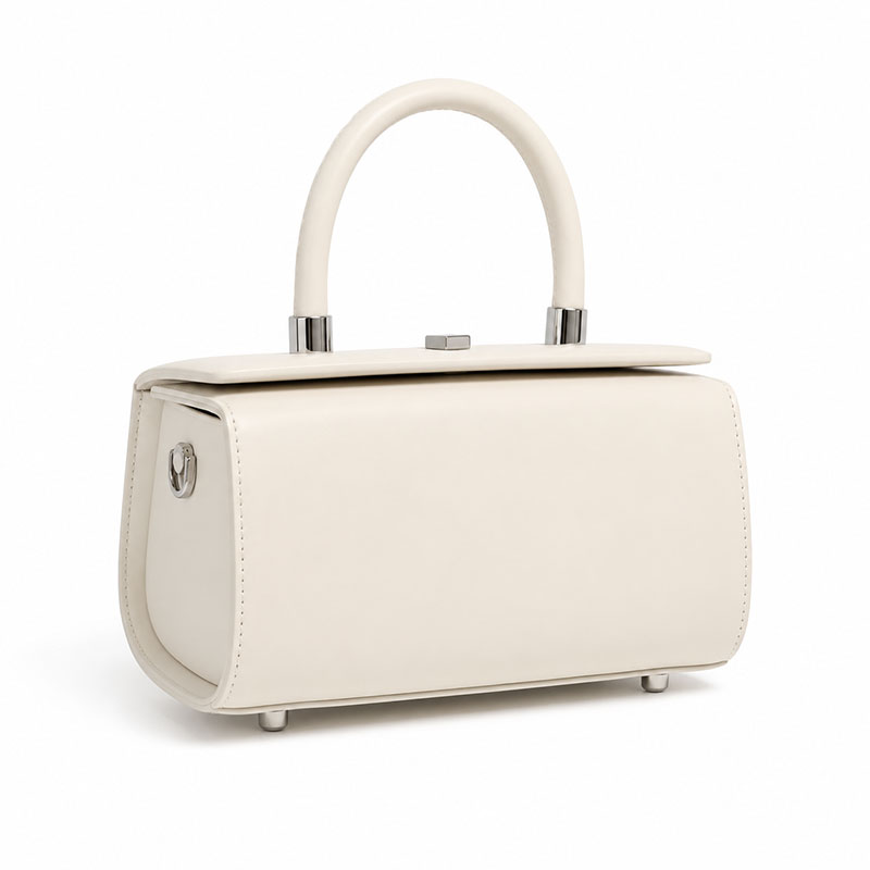 Sac A Main Bandouliere Mini Malle Margot Blanc Vue Biais