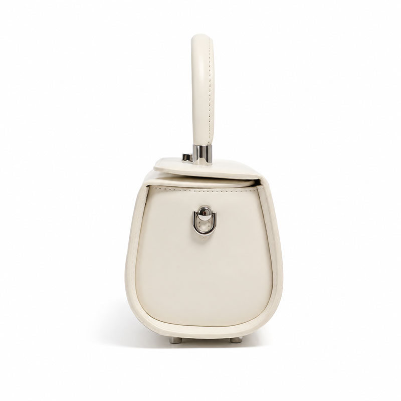 Sac A Main Bandouliere Mini Malle Margot Blanc Vue Laterale