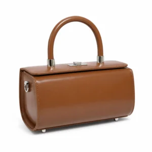 Sac A Main Bandouliere Mini Malle Margot Marron Vue Biais