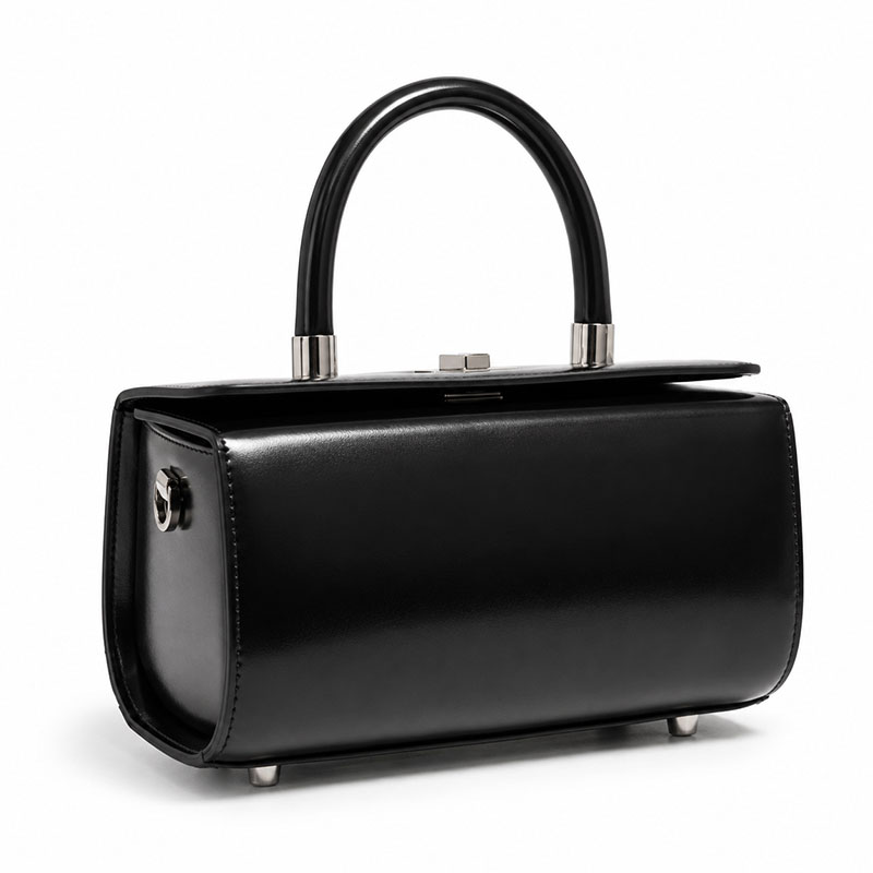 Sac A Main Bandouliere Mini Malle Margot Noir Vue Biais