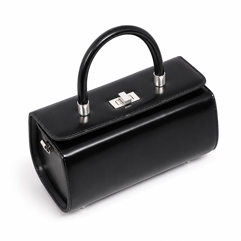 Sac A Main Bandouliere Mini Malle Margot Noir Vue Dessus