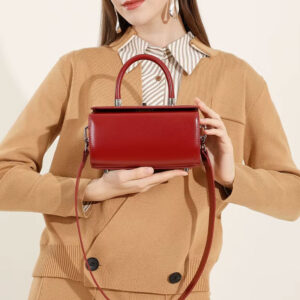Sac A Main Bandouliere Mini Malle Margot Rouge Elegant