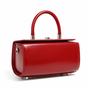 Sac A Main Bandouliere Mini Malle Margot Rouge Vue Biais