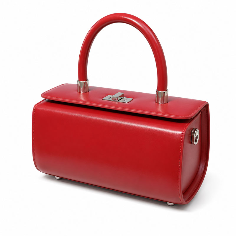 Sac A Main Bandouliere Mini Malle Margot Rouge Vue Dessus