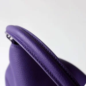 Sac A Main Cuir Demi Lune Modele Pauline Anses Surpiquees