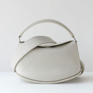 Sac A Main Cuir Demi Lune Modele Pauline Blanc