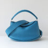 Sac A Main Cuir Demi Lune Modele Pauline Bleu