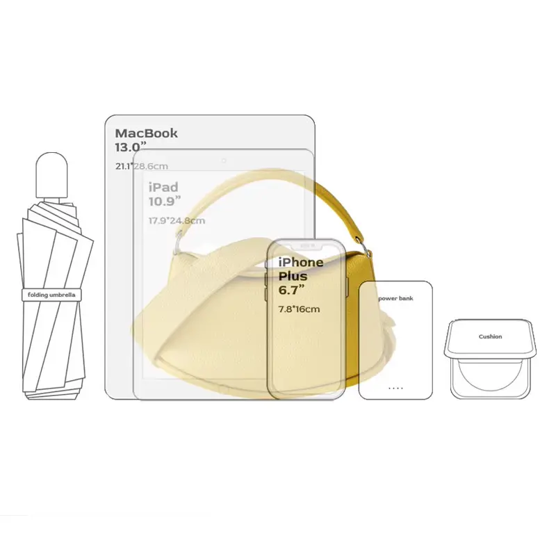 Sac A Main Cuir Demi Lune Modele Pauline Capacite