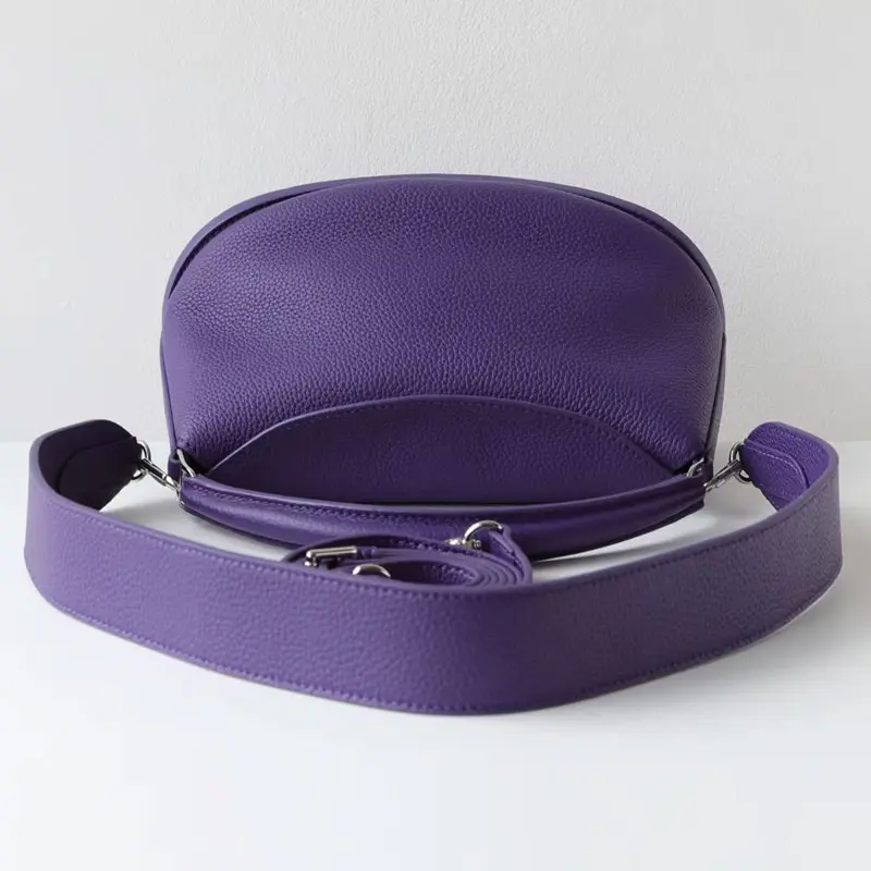 Sac A Main Cuir Demi Lune Modele Pauline Double Bandouliere