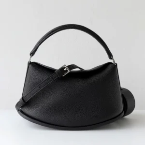 Sac A Main Cuir Demi Lune Modele Pauline Noir