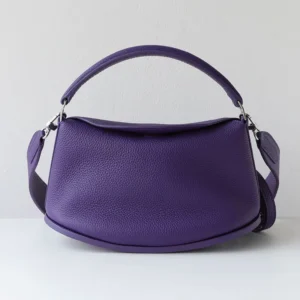 Sac A Main Cuir Demi Lune Modele Pauline Violet