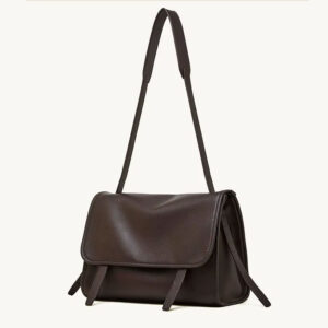 Sac Bandouliere Rabat Cuir Modele Elodie Cafe Vue Biais