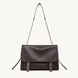 Sac Bandouliere Rabat Cuir Modele Elodie Cafe Vue Face