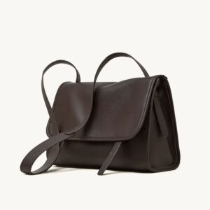 Sac Bandouliere Rabat Cuir Modele Elodie Couleur Cafe Cuir Souple