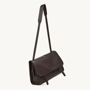 Sac Bandouliere Rabat Cuir Modele Elodie Couleur Cafe Vue 45 Degres
