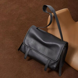 Sac Bandouliere Rabat Cuir Modele Elodie Noir Sac De Ville