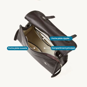 Sac Bandouliere Rabat Cuir Modele Elodie Rabat Magnetique Compartiments