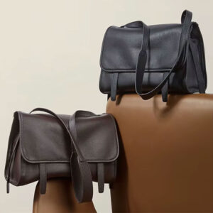 Sac Bandouliere Rabat Cuir Modele Elodie Rabat Magnetique Couleurs Noir Et Cafe