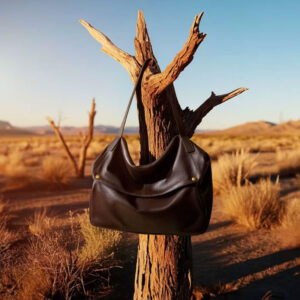 Sac Hobo Grande Capacite Cuir Louise Boho Chic Vintage Maron