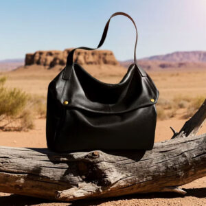 Sac Hobo Grande Capacite Cuir Louise Boho Chic Vintage Noir
