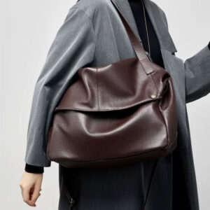 Sac Hobo Grande Capacite Cuir Louise Marron Port Epaule