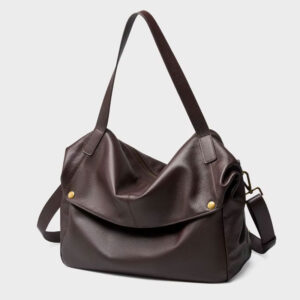 Sac Hobo Grande Capacite Cuir Louise Marron Vue Biais