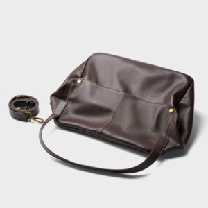 Sac Hobo Grande Capacite Cuir Louise Marron Vue Dessus