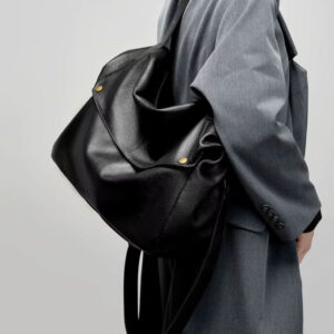 Sac Hobo Grande Capacite Cuir Louise Noir Port Epaule