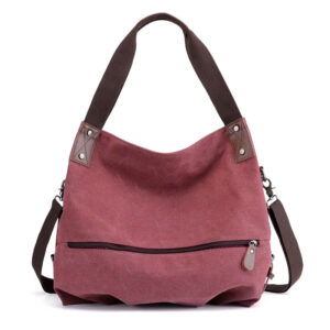 Sac Hobo Toile Canvas Multi Poches Modele Nora Rose