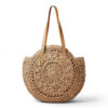 Sac Rond Tresse Raphia Alana Marron