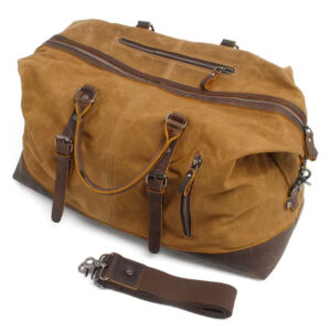 Sac Voyage Toile Paganel Marron Vue Dessus