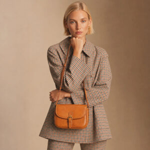 Petit Sac Bandouliere Vintage Cuir Vachette Charlotte Camel Sac Elegant