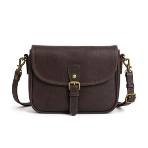 Petit Sac Bandouliere Vintage Cuir Vachette Charlotte Marron Brun