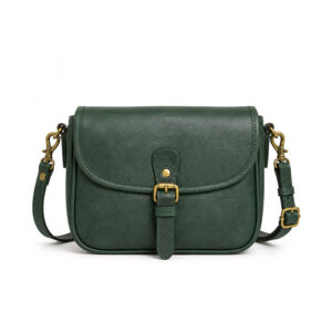 Petit Sac Bandouliere Vintage Cuir Vachette Charlotte Vert