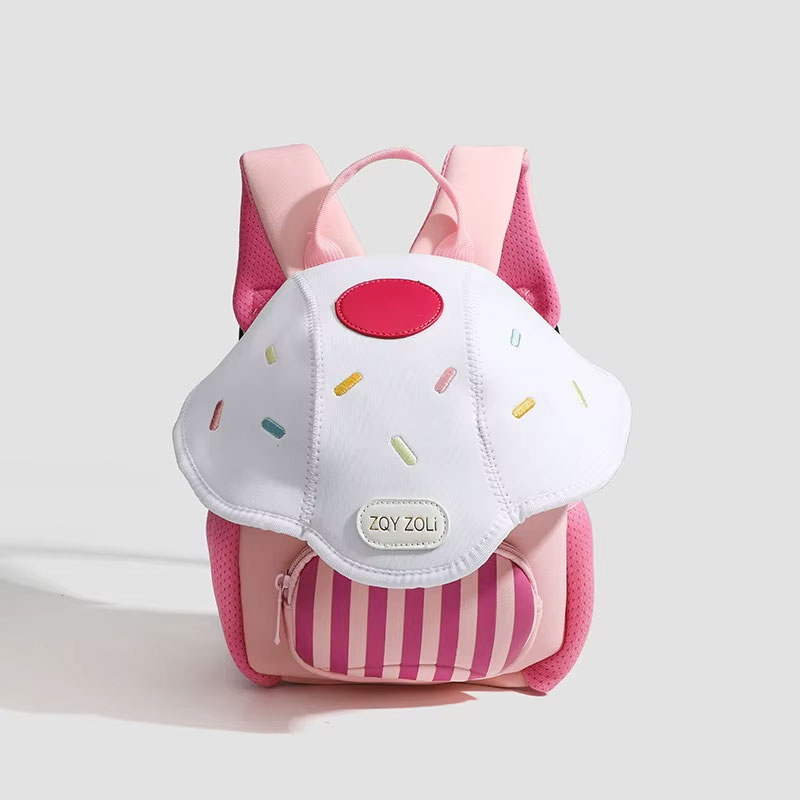 Sac A Dos Enfant Champignon Pilou Rose Vue Face