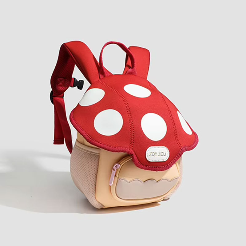 Sac A Dos Enfant Champignon Pilou Rouge Vue Biais