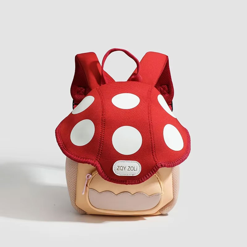 Sac A Dos Enfant Champignon Pilou Rouge Vue Face