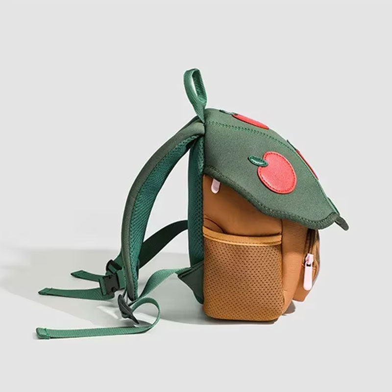 Sac A Dos Enfant Champignon Pilou Vert Vue Laterale