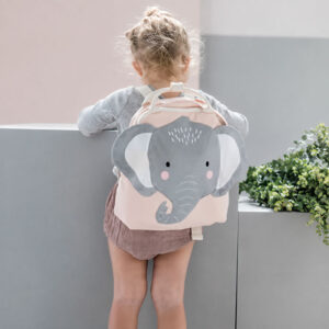 Sac A Dos Enfant Coton Sacha Fille Elephant Rose