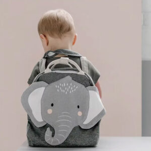 Sac A Dos Enfant Coton Sacha Garcon Elephant Gris