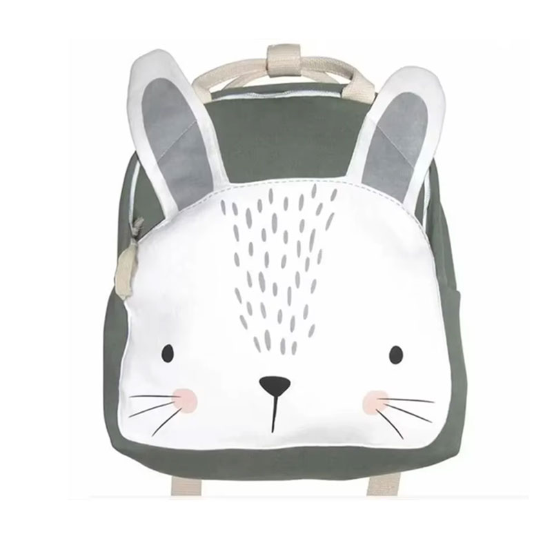 Sac A Dos Enfant Coton Sacha Lapin Gris