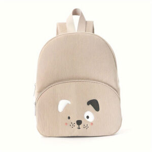 Sac A Dos Enfant Velours Rox Chien Beige Vue Face