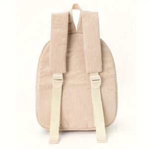 Sac A Dos Enfant Velours Rox Ours Beige Vue Arriere