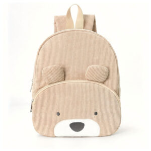 Sac A Dos Enfant Velours Rox Ours Beige Vue Face
