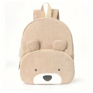 Sac A Dos Enfant Velours Rox Ours Beige Vue Face