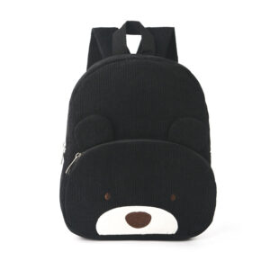 Sac A Dos Enfant Velours Rox Ours Noir Vue Face
