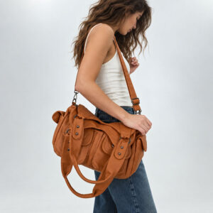 Sac Besace Cours Multi Poches Grunge Port Epaule Orange