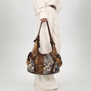 Sac Hobo Imprime Serpent Leopard Grand Volume