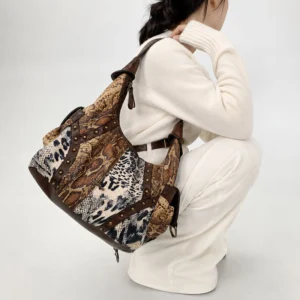 Sac Hobo Imprime Serpent Leopard Sac Cours Etudiante